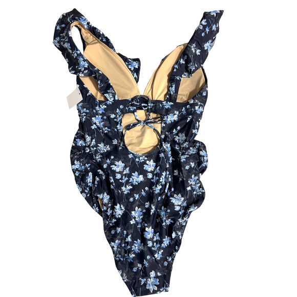 NWT A Pea In The Pod One Piece Swimsuit, Lace‎ Up Back, Flutter Straps, Sz XS - Picture 3 of 7